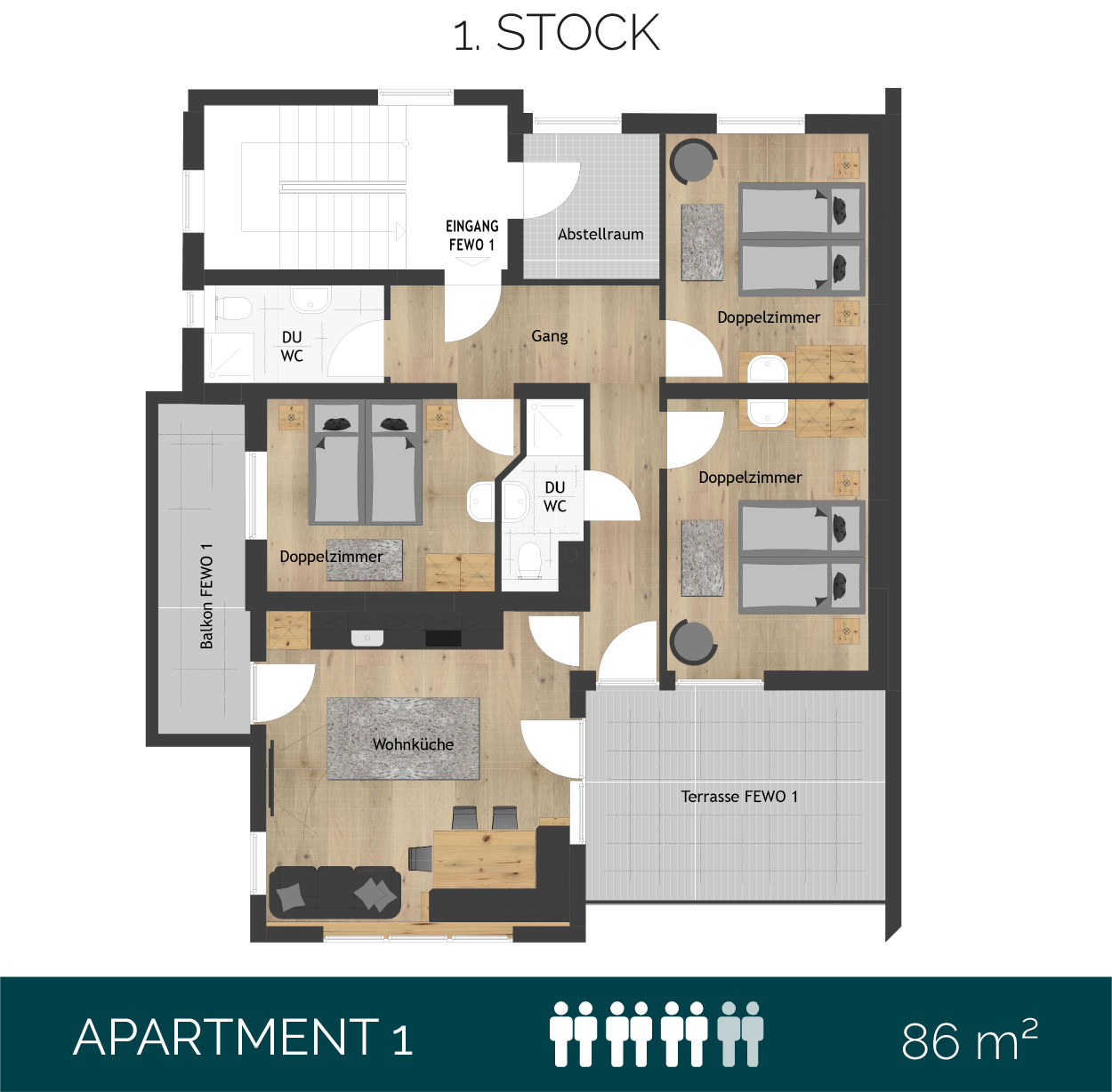 Apartment 1 OG1 86qm
