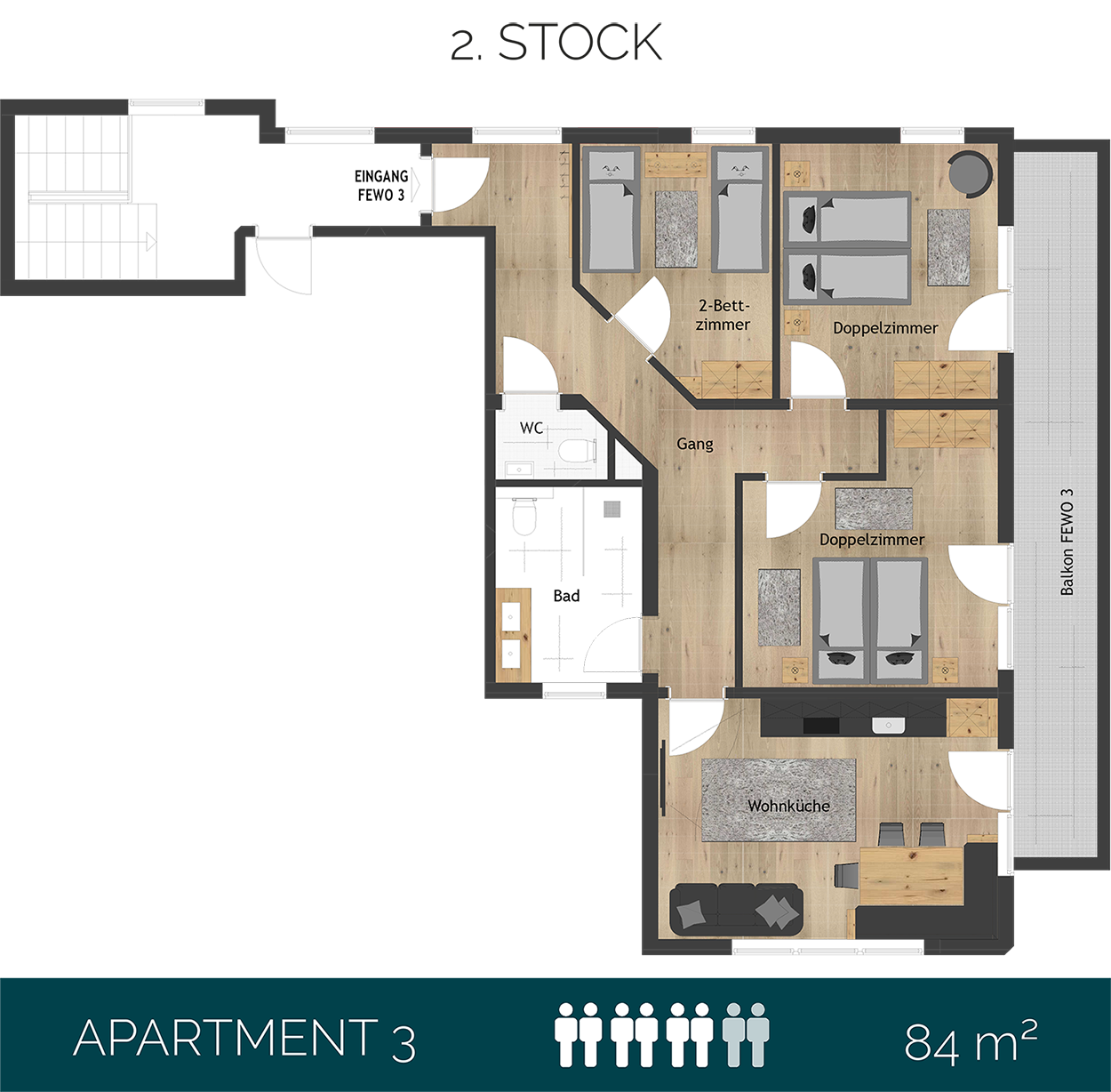 Apartment 3 OG2 84qm